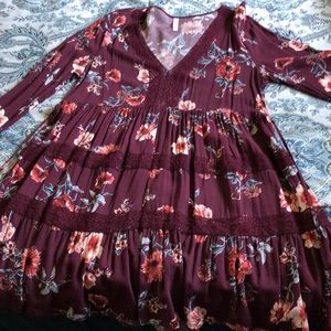 Floral Maroon Dress